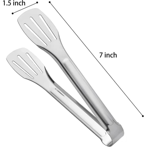 Tarjoilupihdit Keittiöpihdit,buffetpihdit, Ruostumattomasta teräksestä valmistetut ruoan tarjoilupihdit,pienet pihdit 6 kpl (7 tuumaa)