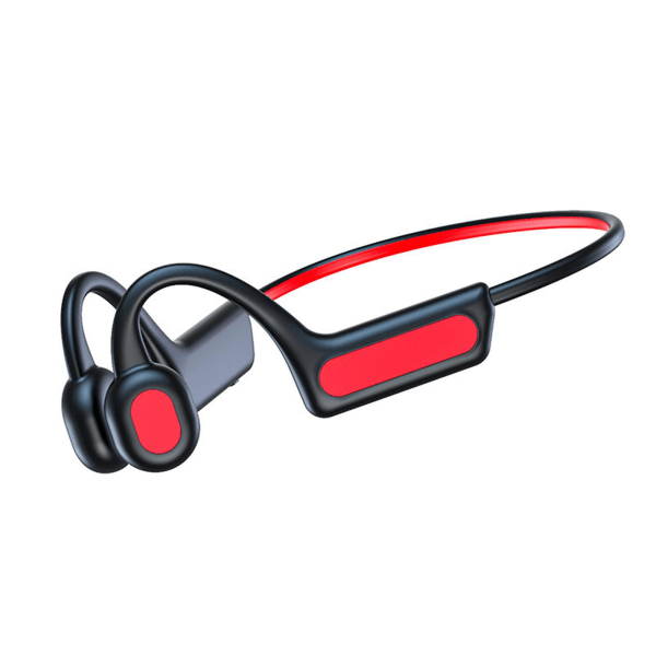 Bluetooth hörlurar Trådlösa stereohörlurar Inbyggd brusreducerande mikrofon Open-Ear Sportheadset för löpning Cykling Yoga Fotvandring（Röd）