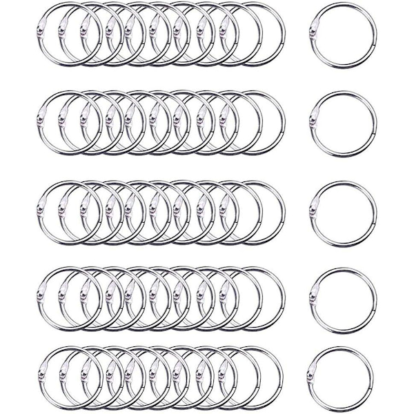 Bogringe Metalringe 50stk 50mm Bogbindingsringe Til Notesbog Dagbog Fotoalbum Diy Planner