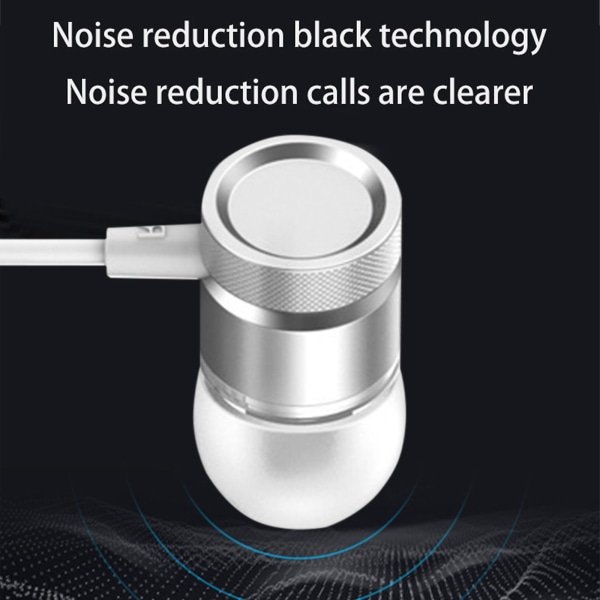Metall In-ear Flat Port Hörlurar Typ-c-kontakt Tung Bas 20240236（Silver）