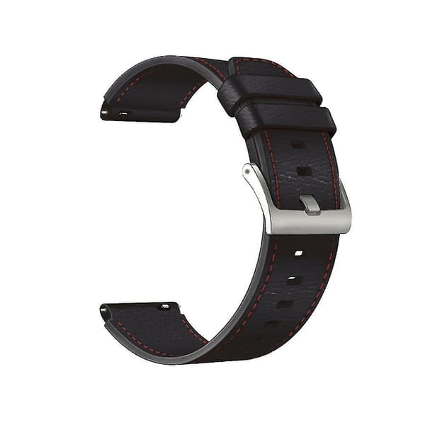 Læderrem til Huawei Watch Gt2 Pro（Sort Røde Linjer）