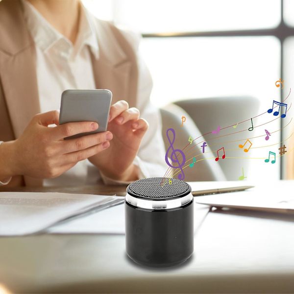 5.0 Version Bluetooth-högtalare Utomhus Mini-högtalare Bärbar Metall Present Batterikapacitet 500mah Trådlös Bluetooth（Svart）