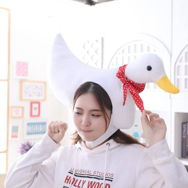 Morsom Trick Plysj And Duck Hood Hat Toy Pude Hodeplagg Fest Fotografering Rekvisitter