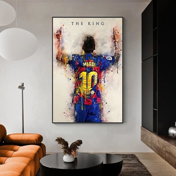 Leo Messi Fotbollsaffisch Sport Konst Bild Print Hemrumsinredning 50 % erbjudande（40*60cm）