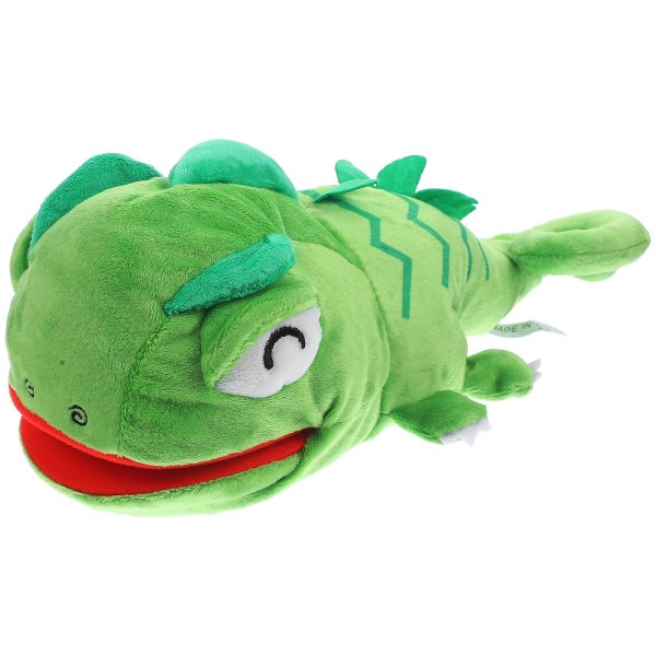 Rolig ödla handdocka plysch reptil handdocka leksak toddler barn present (30.00X16.00X12.00CM, grön)
