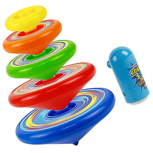 Set med stapelbara topp leksaker för barn stapelbara topp leksaker för barn, intressanta barns topp leksaker (8X8X3CM, slumpmässig färg)