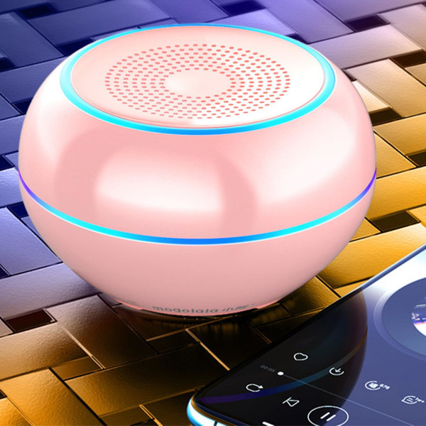 Bluetooth-högtalare med 12 W stereoljud, Bluetooth 5.0, trådlös stereokoppling, högtalare för hem, utomhus, resor (rosa)
