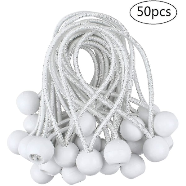 50 st elastiska kulspännare, presenningsspannare för paviljong, camping, tältlinor, gardinförlängningssele, 10 cm
