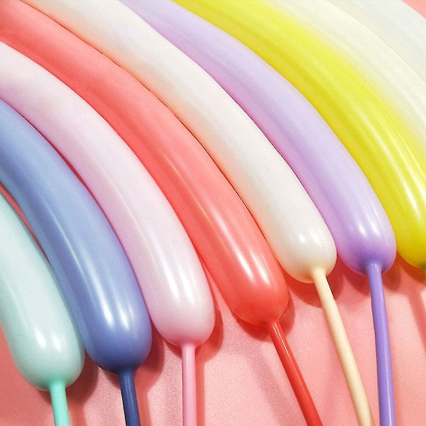 Heytea Långa Ballonger För Ballongdjur Vridande Ballonger, 100st Macaron Candy Färgade Ballonger 260q Latex Magiska Ballonger Kits För Fest, Clowns,