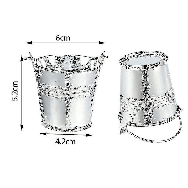 20 stk. Mini Metal Spand Miniature Blomsterkrukke Vaser Plantekasser Smuk Æske Til Bryllupsfest
