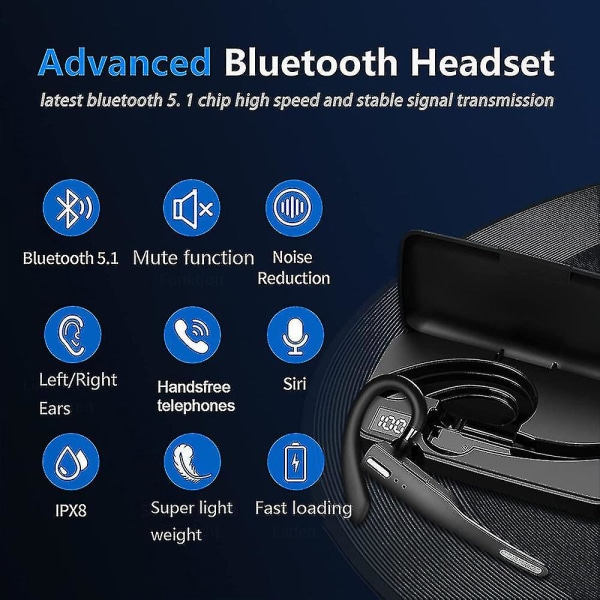 Bluetooth Trådløst Headset Øretelefon Telefon In-ear høretelefoner med opladningsbokse