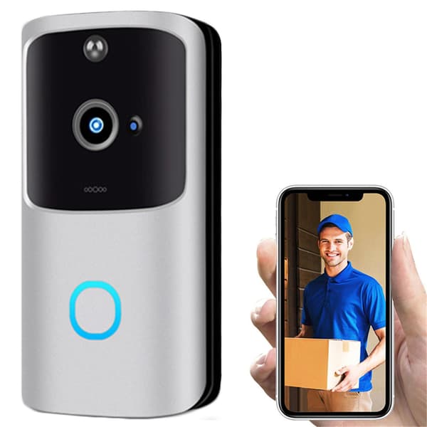 M10 Trådlös WiFi Dörrklocka Smart Video Telefon Visuell Intercom Dörrklocka Säker Kamera (Vit)
