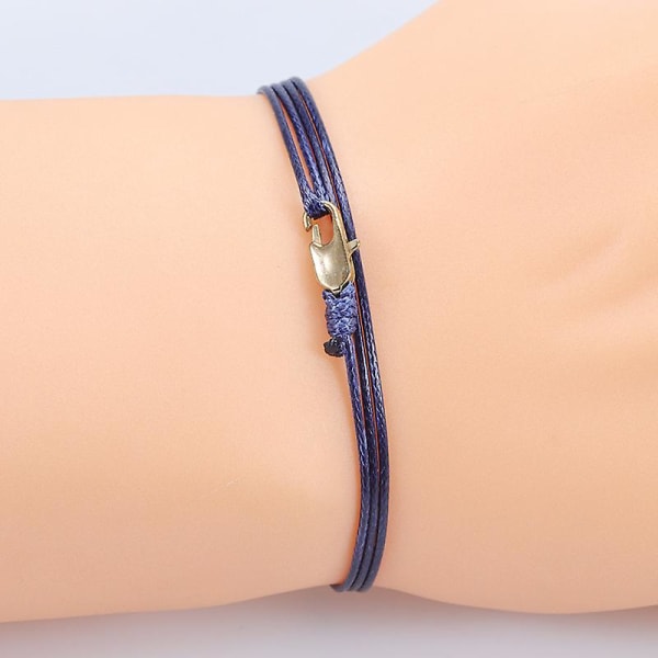 (farge på bildet) 5-pakning - håndlaget hummerlås tynne armbånd for menn og kvinner - Minimalistiske stoffarmbånd - vanntette og justerbare