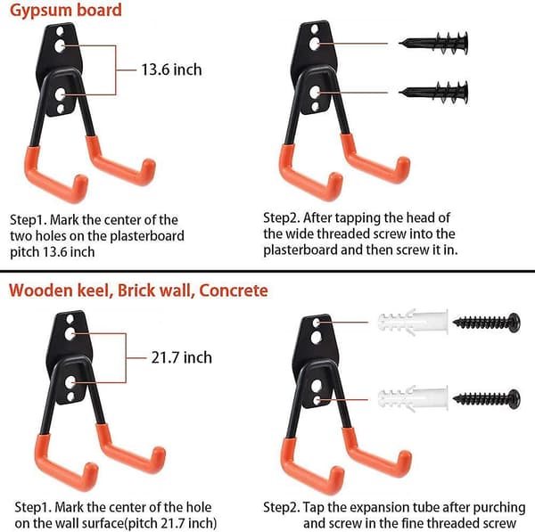 Skateboardställ Väggmonterat Ställ Skateboard Deck Gitarr Väggförvaring Displayklämma Med Dubbelkrok (orange)2st