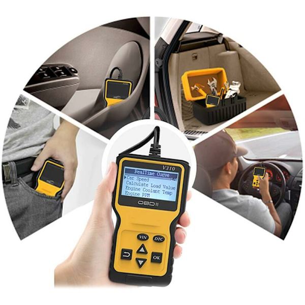 OBD2 Bilskanner Bilsdiagnosverktyg Skanner Bilsläsare Frankrike OBDII Läsare Läs och radera motorfelkoder, upptäck motorfel enkelt