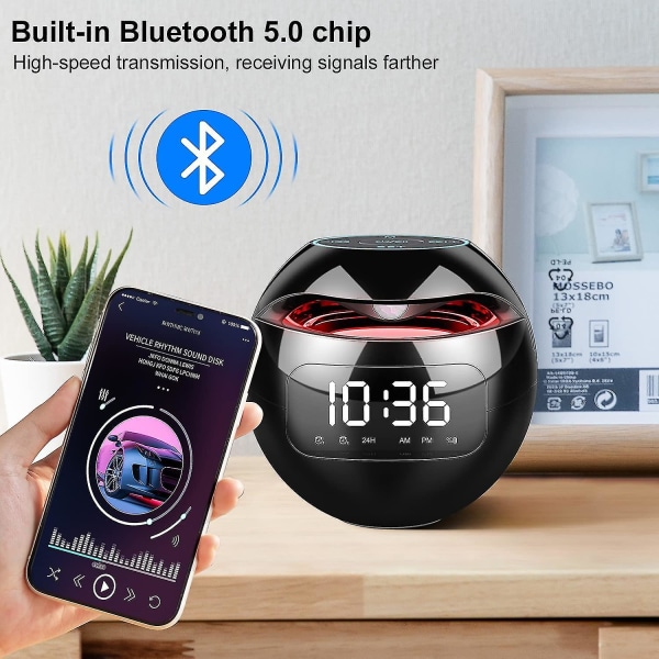 Vækkeurradio med dobbelte alarmer, Fm digitalt sengeur med snooze funktion, led display 4 Jjl
