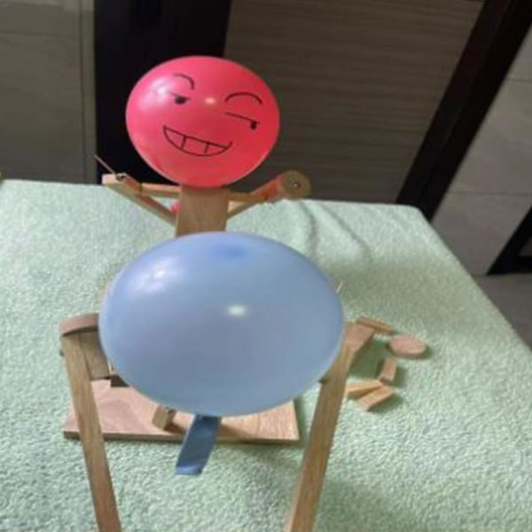 2 spillere ballong bambusmann kamp - 2024 nye håndlagde tre gjerde dukker, tre bots kampspill, rask ballongkamp, 50% tilbud (3mm)