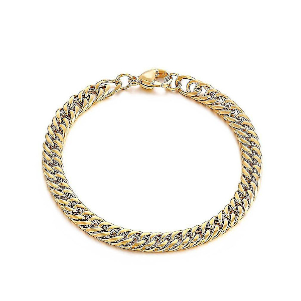 Rock Style 6,5 mm Cubansk Kæde Titanium Stål Armbånd