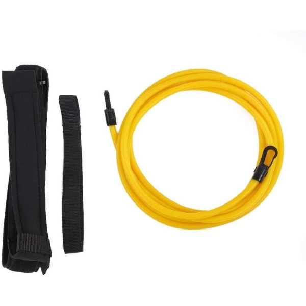 Stationär motståndsband för simträning för vuxna och barn, simparachute, pooltränare, simträningsgap, simrem (6 mm × 9 mm × 4 m – gul)