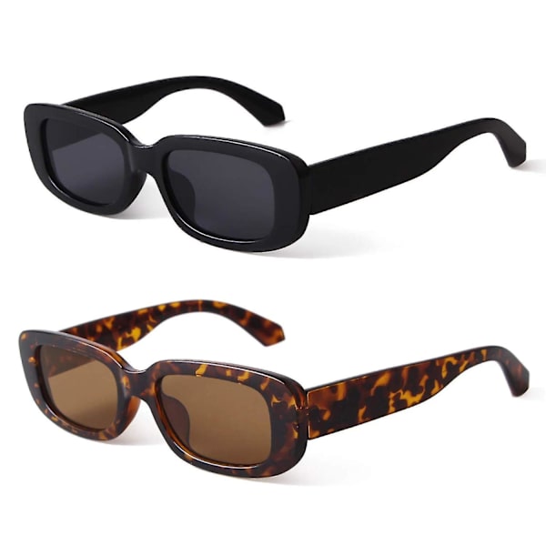 2 stk. Solbriller Fashion Square Frame Uv400 Beskyttelse