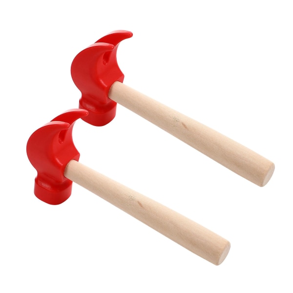 Toddmomy 2-delt sett med trehåndtak for barn hammerverktøy leketøy simulering reparasjon hammer pedagogiske leker for barn (bildet)