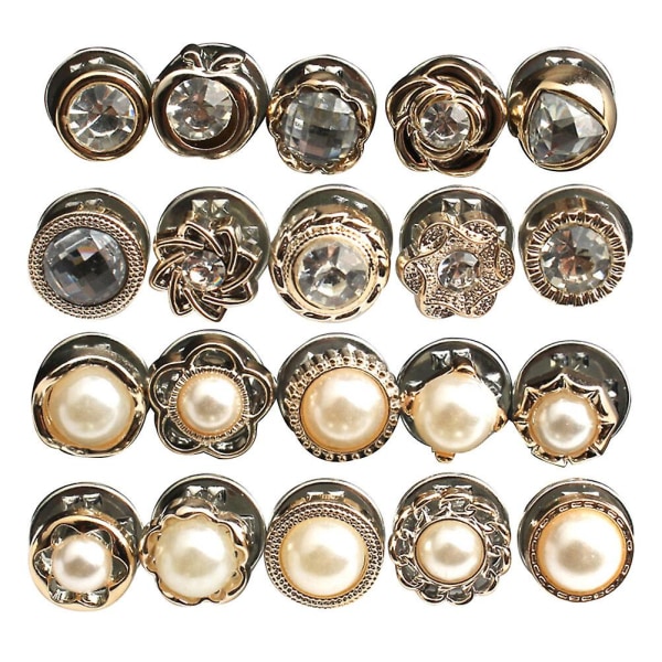 20 perleknapper klær retro dekorative knapper DIY klærtilbehør (1,7X1,7CM, som vist på bildet)