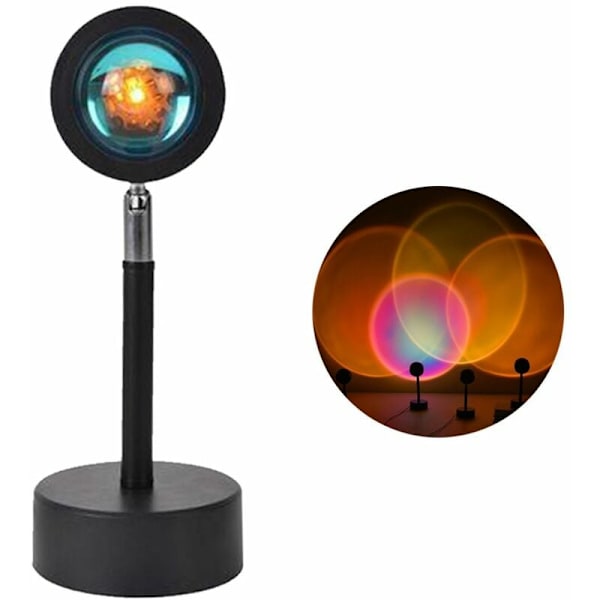Solnedgångslampa, 180° roterbar solnedgångsprojektionslampa, moderna LED-projektorlampor, USB-projektionslampa röd solnedgångs nattlampa, lämplig för vägg