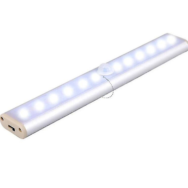 12 LED-lamppua, langaton, ladattava USB:llä, magneettinen, liiketunnistin, kannettava. Kaappivalo, hätälamppu, apuvalo, hopea