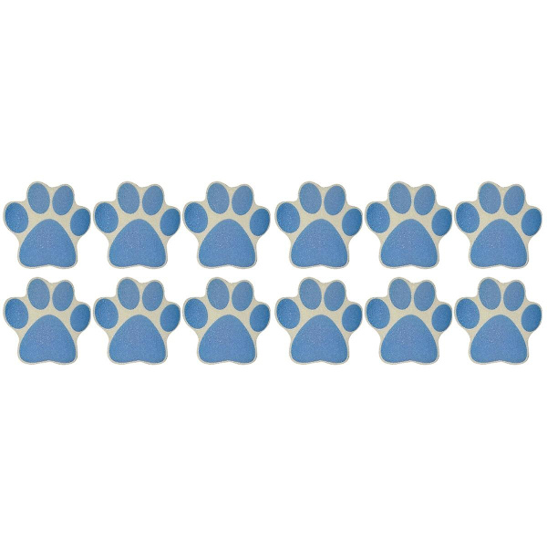 12 tecknade vattentäta badkarsdekaler söta vattentäta badrumsklistermärken (11,4X11,4X0,1cm, blå)