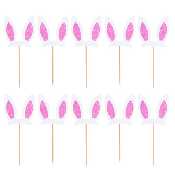 30-osainen kakun koristetopperi, pääsiäisen cupcake-topperi, pupunkorvan muotoiset topperit (16X7X.1cm, kuten kuvassa)