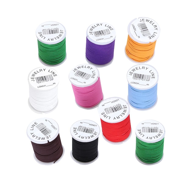 10 stykker 1 mm * 5 m elastiske nylonsmykker til fremstilling af perlespoler (tilfældige farver som vist på billedet)
