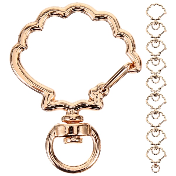 10-pack skalformade nyckelringslås fjäderlås nyckelring klämma metall snäpp nyckelring klämma (4.00X3.00X0.30CM, guld)