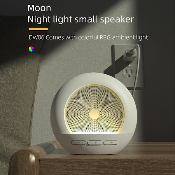 Bärbar högtalare med färgad Bluetooth-högtalare Bluetooth 5.0 Även AUX-kabel (vit)