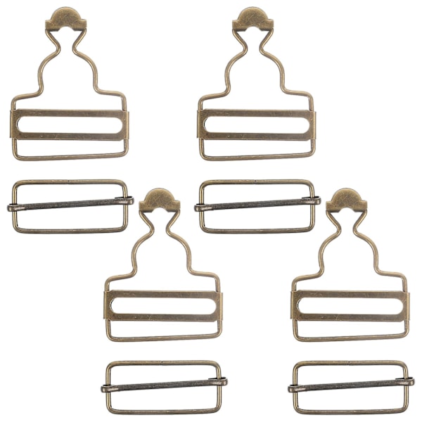 4-pack metallöveraller knappar justerbart kalebass spänne DIY sydd byxor bomullsjeans tillbehör (brons) (4 stycken, som visas på bilden)
