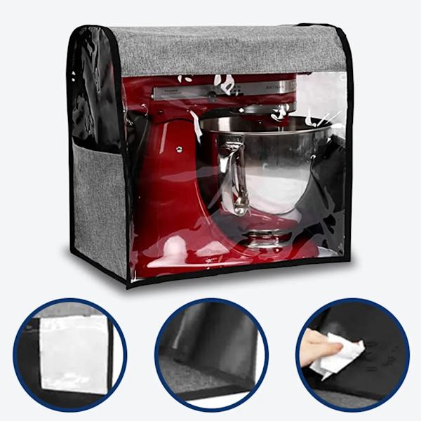 Dammskydd för KitchenAid matberedare och tillbehör, grå