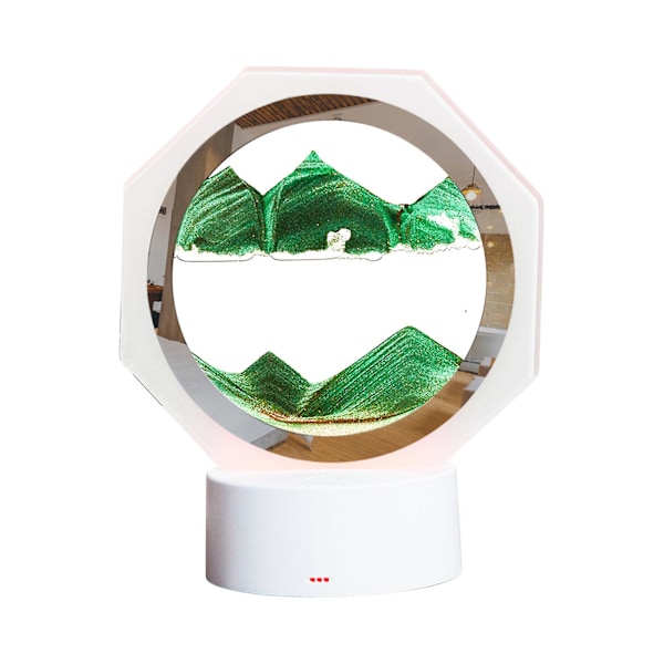3D Flytande Sandkonst, 6,69 tum 360 Roterande Timglas Dekoration, Kreativ Konst Sandkonst Flytande Rörelse Vardagsrum Sovrum Bordslampa Dekoration 10 ml