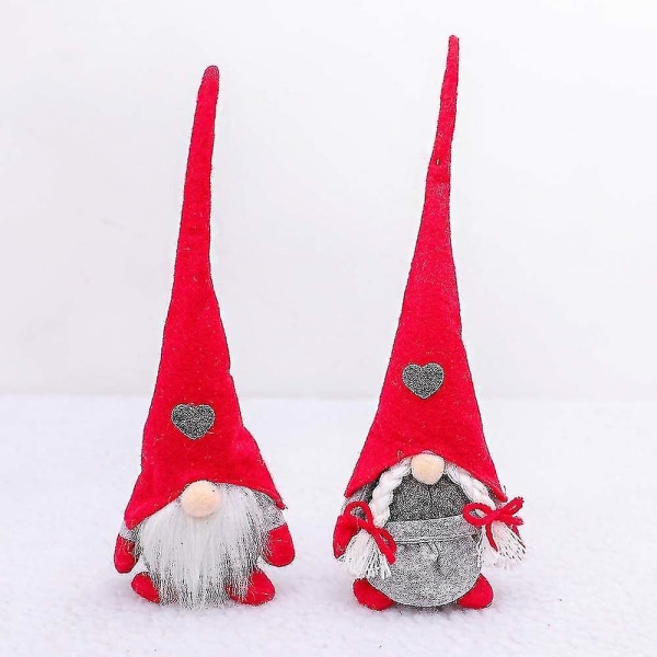 Jultomtar i plysch, stickade tomtenissar, handgjorda jultomtar, dvärgfigurer, bordsdekorationer, hushållsdekorationer, ansiktslösa dockor, presenter, prydnader, semester