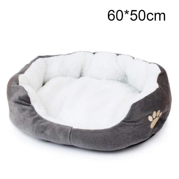 Mjuk Hundbädd Kudde för Katt, Varm Sovplats för Hund, Kattfilt, Hundmadrass, Hundsoffa, KattSoffa (Grå) 60*50cm