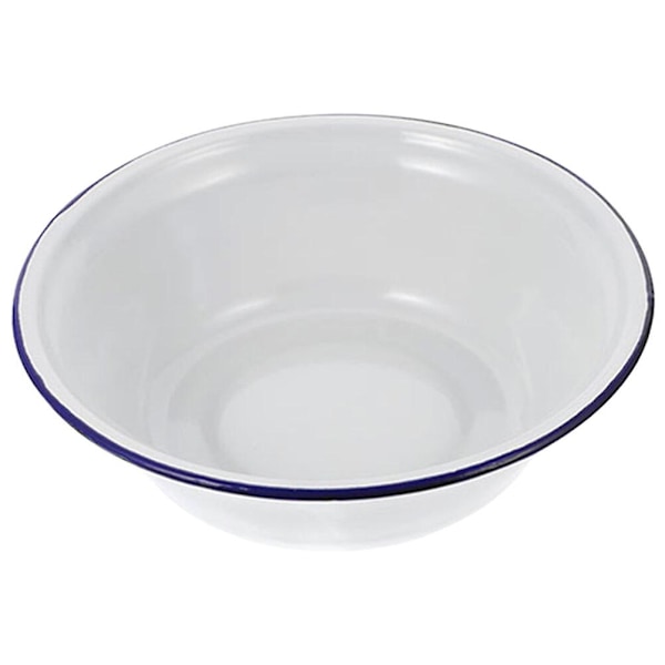 Retro emaljebakke emaljeblandeskål køkkensuppe skål salatskål hvid 2)