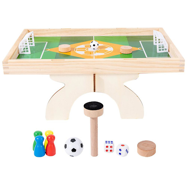 1 set träbord fotboll dual-purpose flygande schackbräde (40.30X27.00X15.00CM, som visas på bilden)