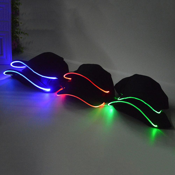Ultra Bright LED Light Up Unisex Baseball Cap 3 Modes Glowing Hat（Svart）