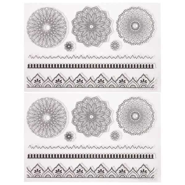 2 pakke små klare frimærker Scrapbog Mandala stempler DIY Craft Seal Party Supplies (16X11X0.1cm, som vist på billedet)