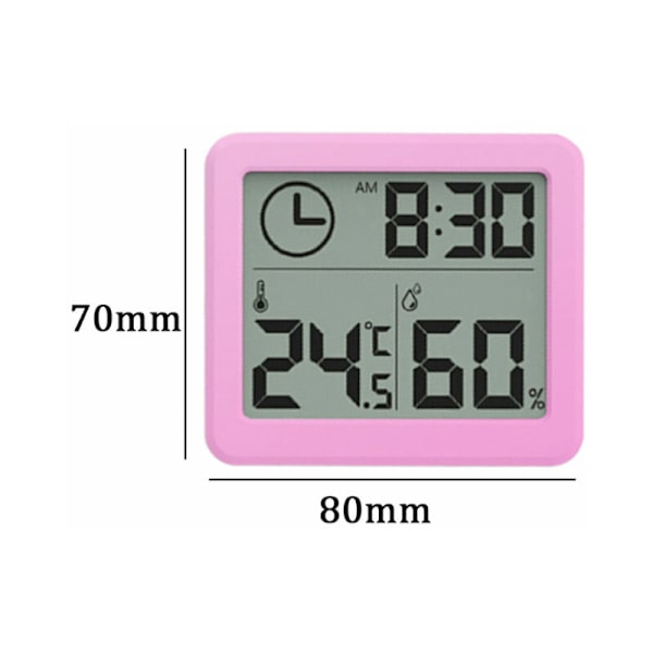 Termometer för inomhusbruk Termometer Hygrometer Digital LCD C/F Temperatur Hygrometer Väckarklocka, Blå