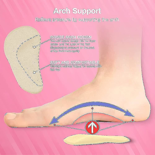 Gel Arch Support Pads Plantar Fasciitis Inläggssulor. 6 Par Självhäftande Hög Arch Pad-YGWL