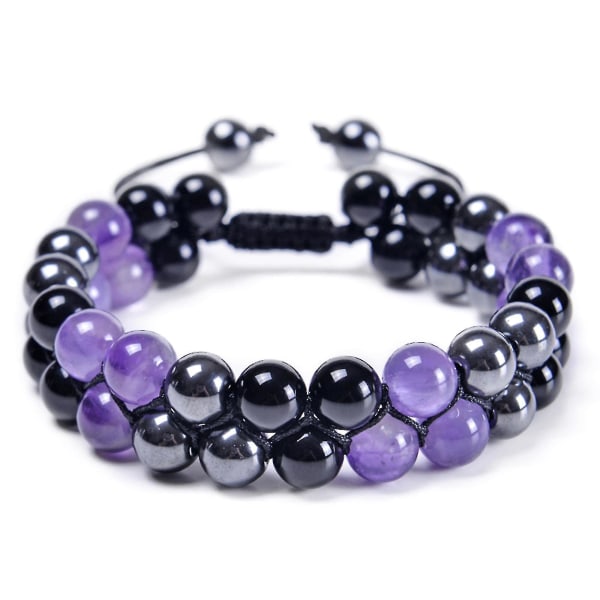 Double-layered Therapy Energy Protection Bracelet Natural Stone Braide（D）