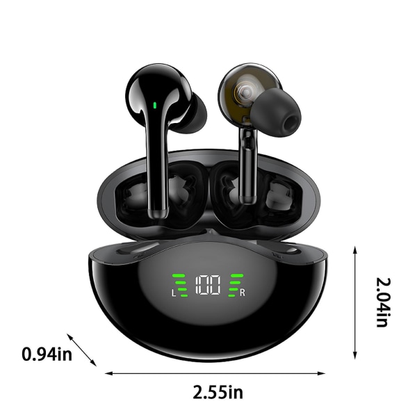 5.3 Bluetooth-headset trådlöst spel sport ultralång livslängd brusreducerande headset klassisk svart（svart）