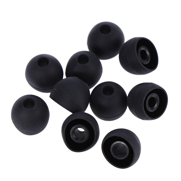 10-pack 13 mm utbytesöronproppar Silikonhörlursfodral Brusreducerande öronproppar (svart) Svart)