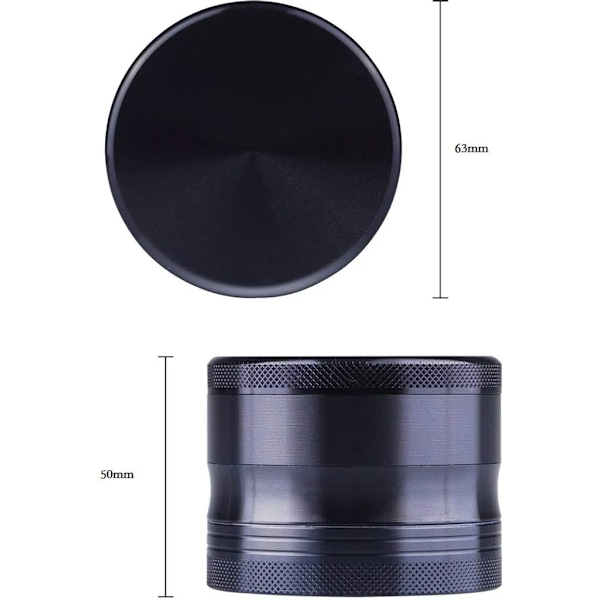 Pollen Crusher 4 Delars Grinder Blixtdesign Aluminiumbandsskrapa för Kryddor, Örter, Kryddor