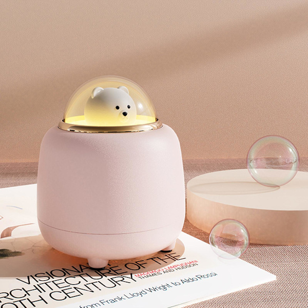 Rymdkapsel Bluetooth-högtalare söt husdjursläkande natt mini trådlös högtalare, hög volym bärbar lämplig för skrivbord/bil (rosa)