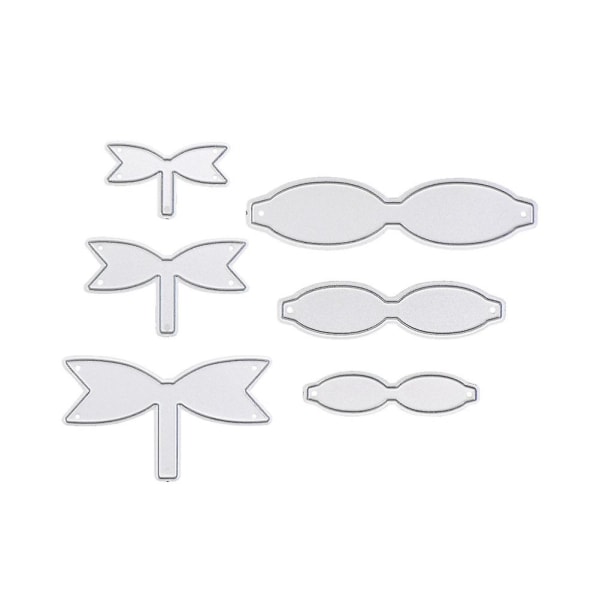 1 set/6 st presentförpackning stansad hårrosett stansad stansade bokstäver (4,6X1,2X0,1 cm, silver)